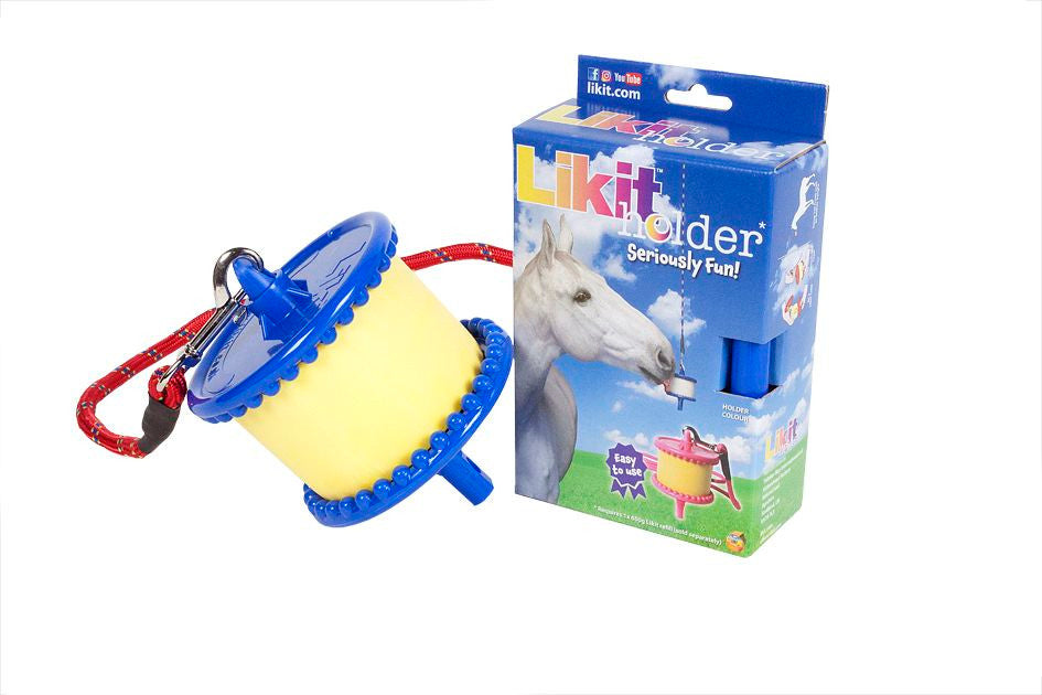 Likit Hållare Blå – Enkel aktiveringsleksak för häst i box, stall och på tävling